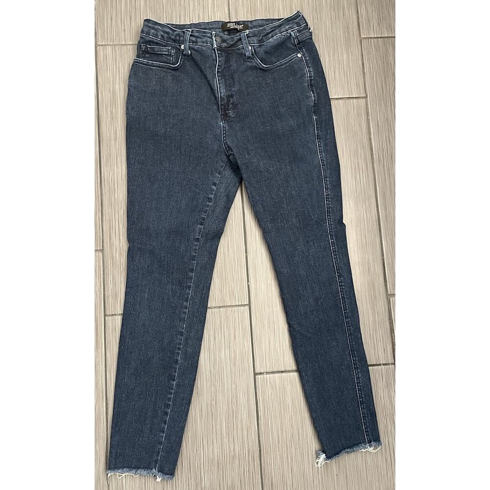 Judy Blue Indigo Skinny Jeans with Raw Hem
